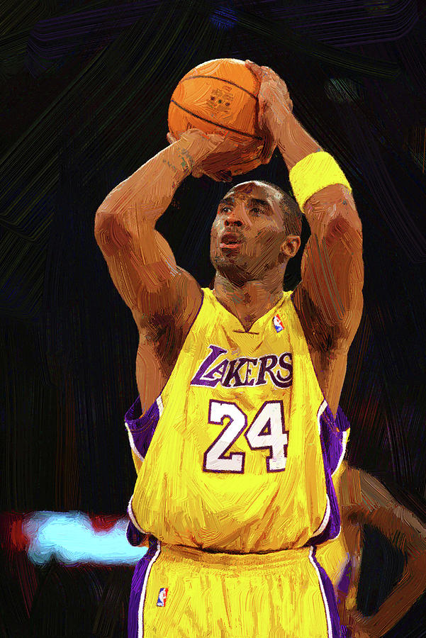 Kobe Bryant Print Digital Art by Jan Blaustein