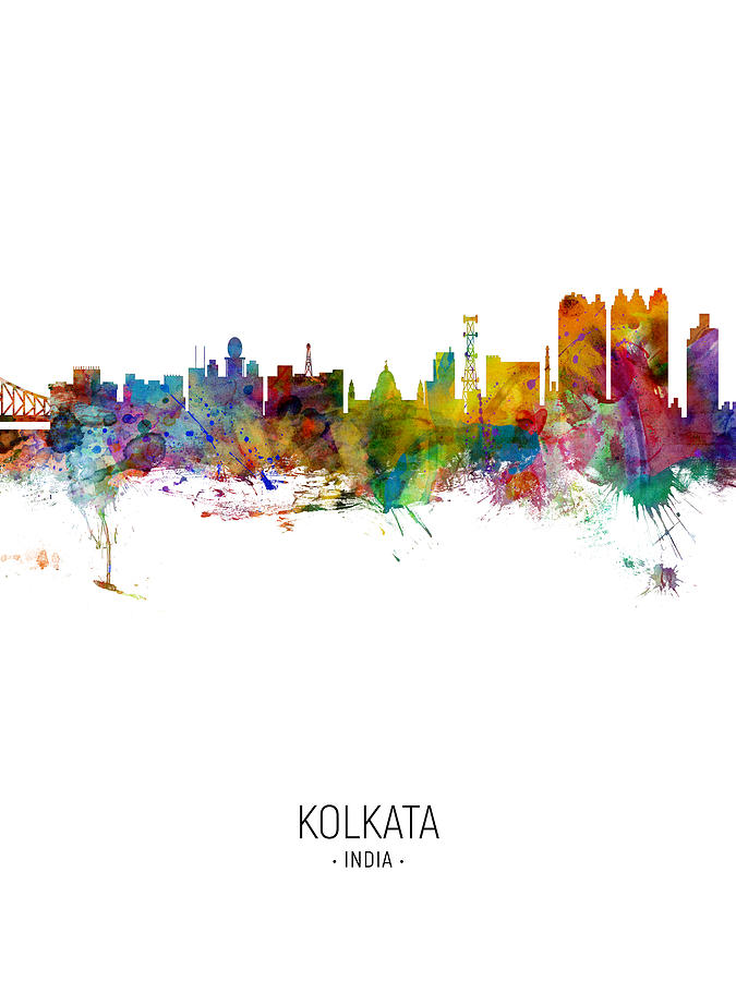Kolkata Calcutta India Skyline #2 Digital Art by Michael Tompsett