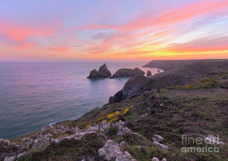 Kynance Cove Sunset #2 Photograph by Chris Barnard - Pixels