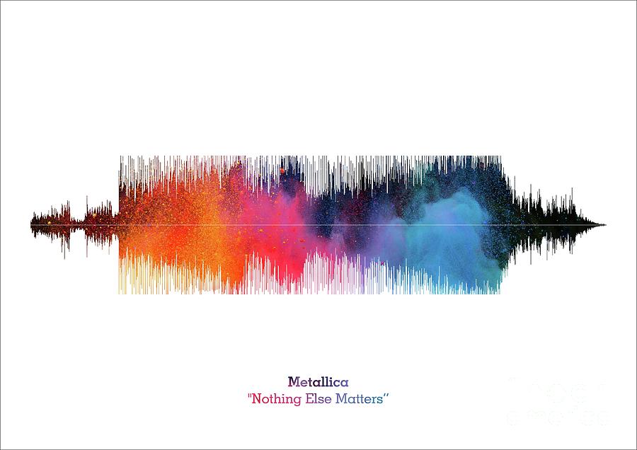 LAB NO 4 Metallica Band Nothing Else Matters Song Soundwave Print Music Lyrics Poster  #2 Digital Art by Lab No 4 The Quotography Department