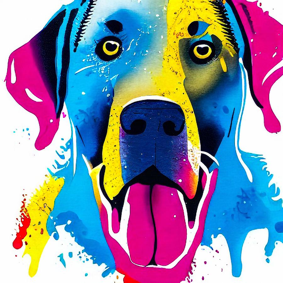 Labrador Retriever Dog Splatter painting Digital Art by Adrien Efren ...