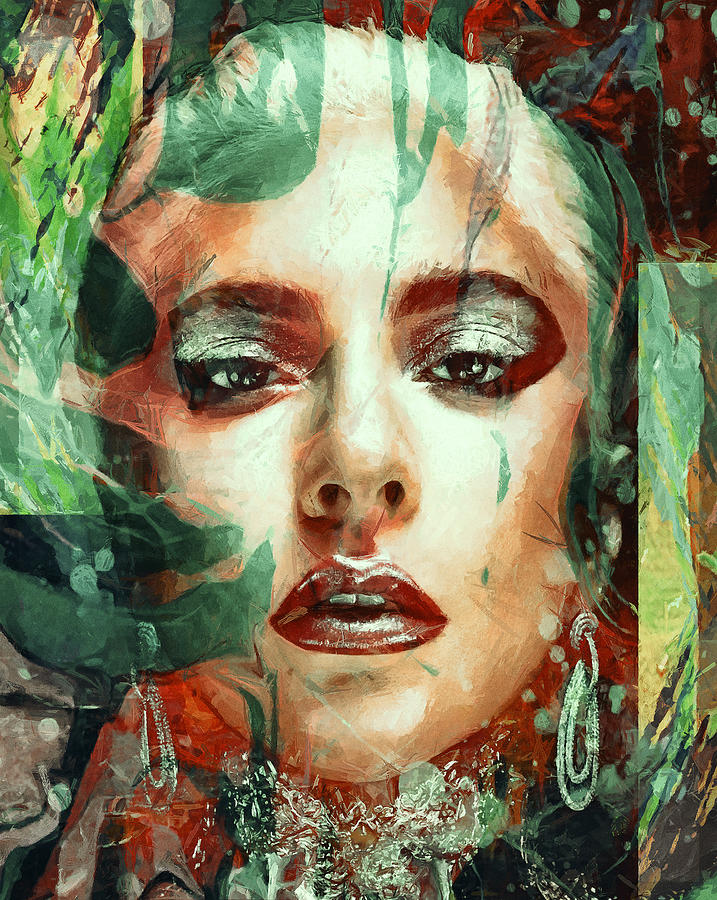 Lady Gaga Mixed Media by Sampad Art