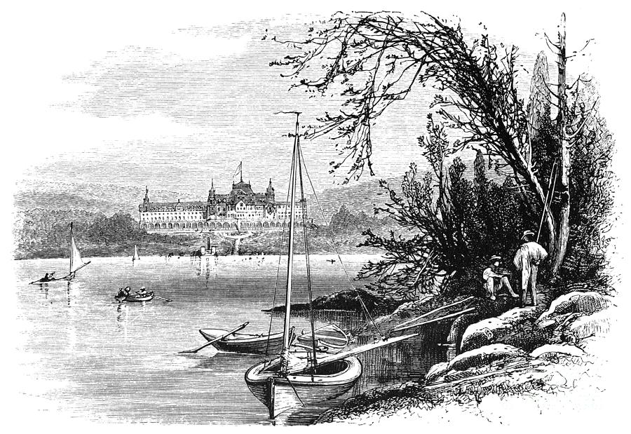 Lake George, New York, 1874 #2 Drawing by Harry Fenn