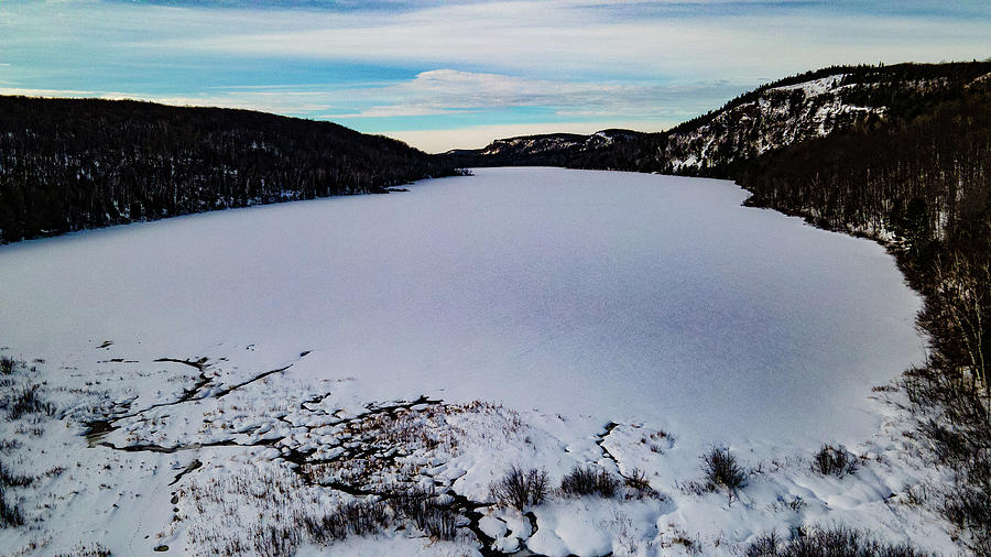 Lake of the Clouds in Michigan winter #2 Photograph by Eldon McGraw