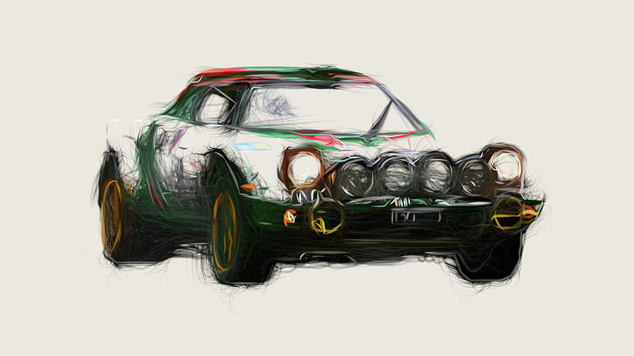 Lancia Stratos Group 4 Drawing #2 Digital Art by CarsToon Concept