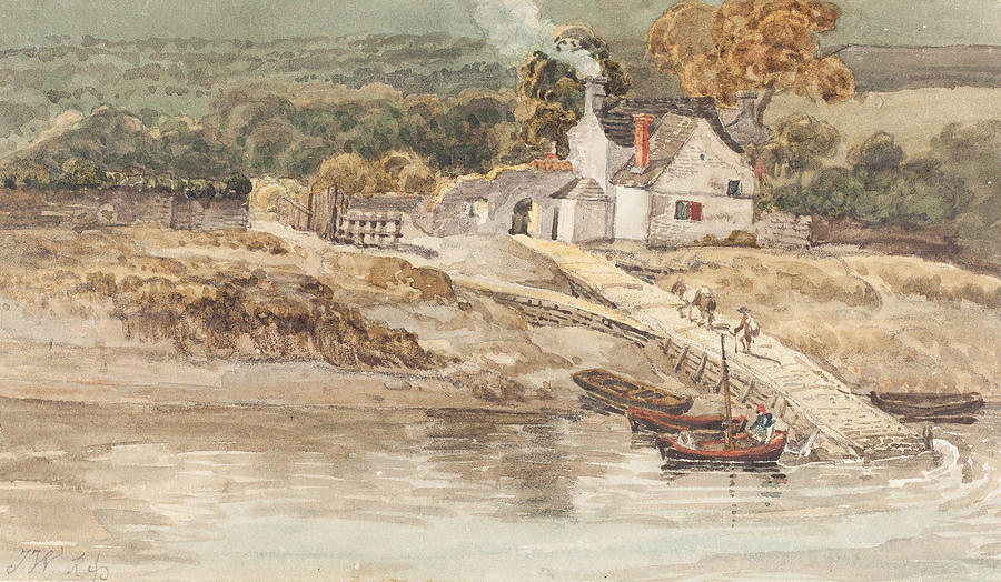 Landing Place near Tintern Abbey #3 Drawing by James Ward