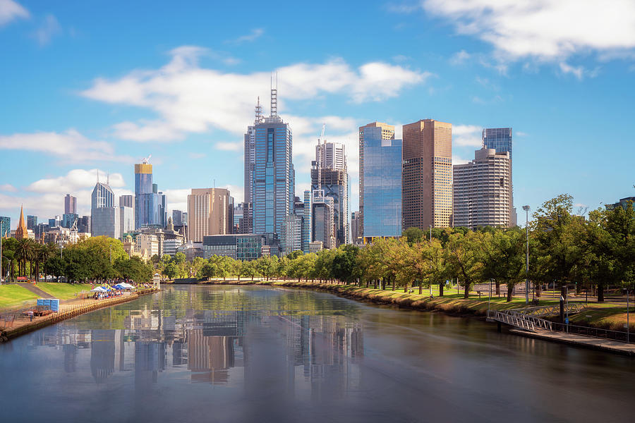 Landscape of Melbourne City over Maribyrnong River Photograph by Anek Suwannaphoom - Pixels