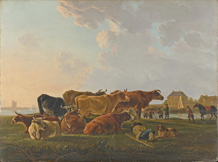  Landscape with Cattle #3 Painting by Jacob van Strij
