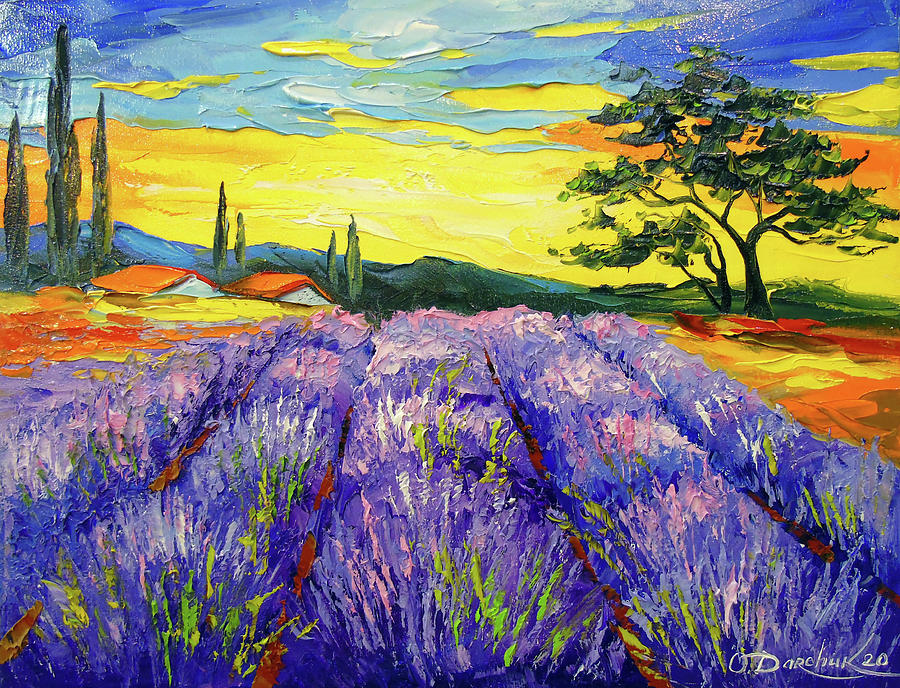 Lavender field Painting by Olha Darchuk - Fine Art America