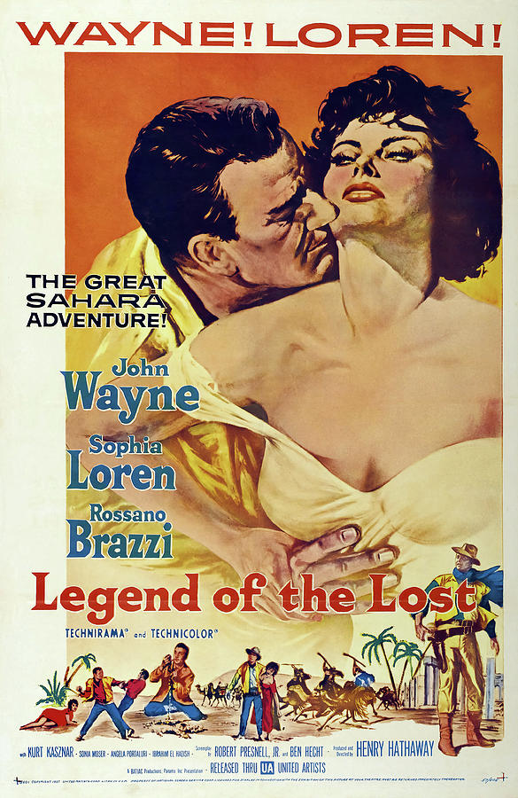 Legend of the Lost, with John Wayne and Sophia Loren, 1957 Mixed Media by Movie World Posters