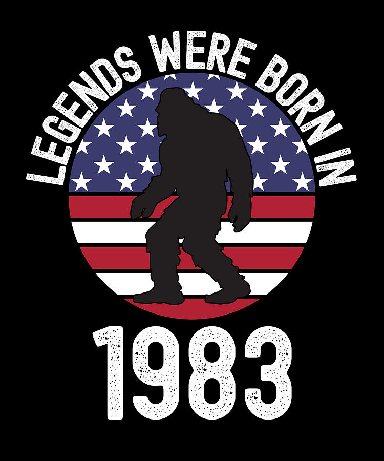 Legends Were Born In 1983 Bigfoot Retro Digital Art by ...