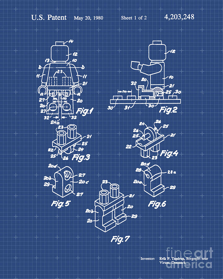 Man Patent Print Digital Art by Visual Design - Pixels