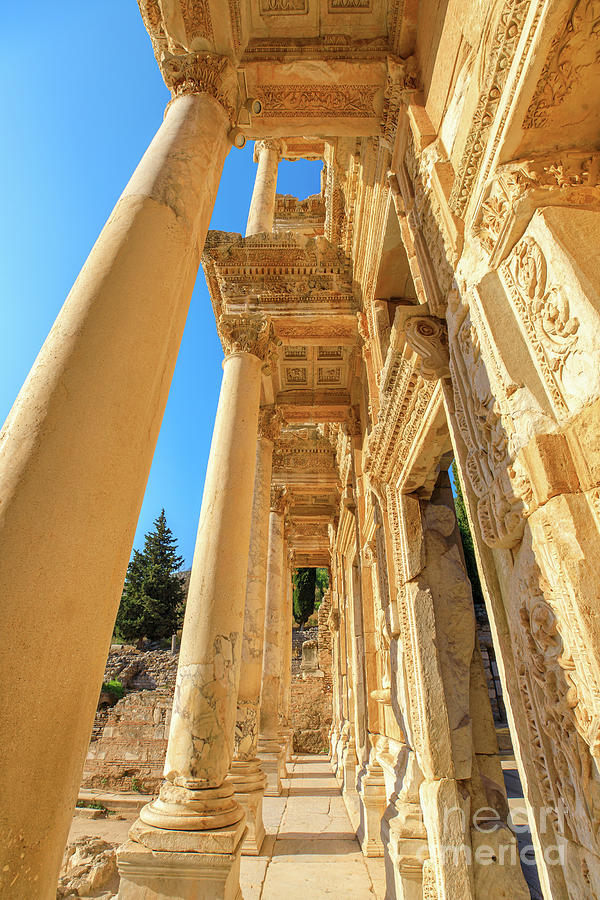 Library of Celsus of Ephesus site in Turkey #2 Digital Art by Benny Marty