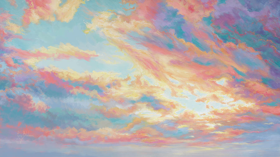 Sunset Painting - Sky at Sunset by Lucie Bilodeau