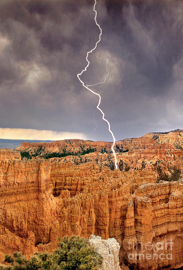 Lightning Storm Over Hoodoos Bryce Canyon National Park #2 Photograph by Dave Welling