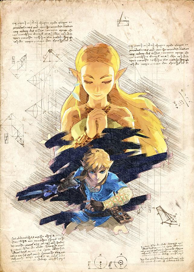 Link and Zelda artwork by Big Mart