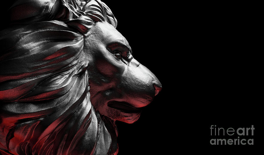 Lion Statue, A Stone Sculpture. Concept Of A Guard, Power And Proud Animal. Photograph