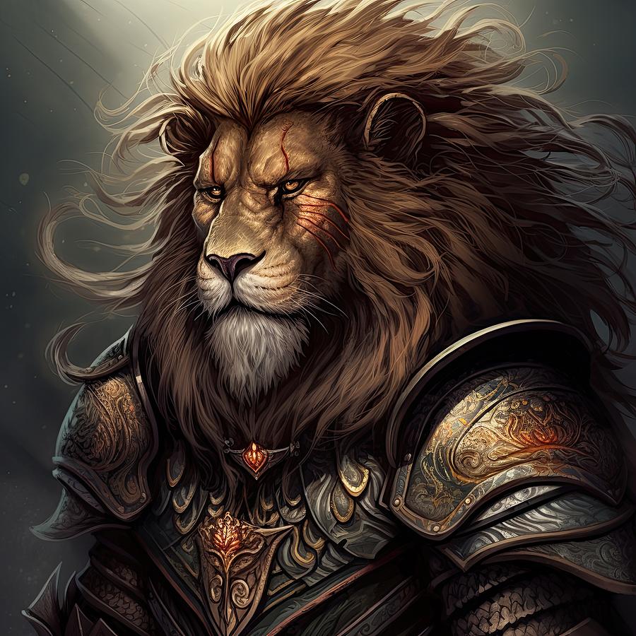 Lion warrior King of the jungle Digital Art by Colorful Liquid - Fine ...