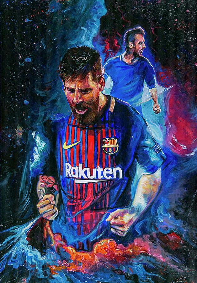 Lionel Messi Painting Art 2 by Matthew Hale