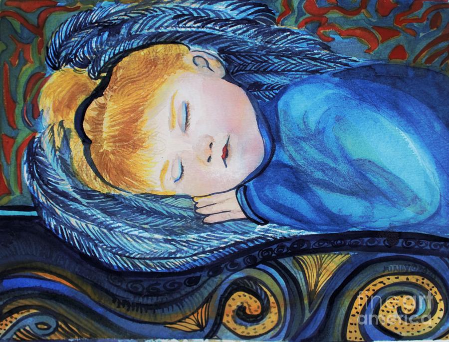 Little Angel #3 Painting by Mindy Newman