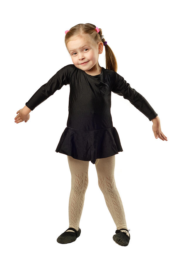 Little Girl dancer isolated on White Background #2 Photograph by Vitma