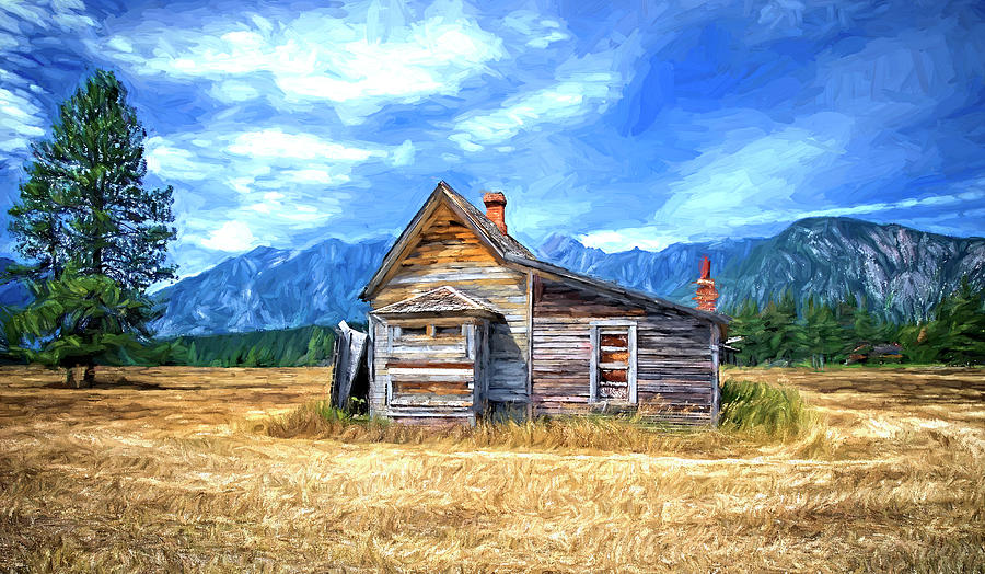 Mountain Digital Art - Little House On The Prairie #3 by Wayne Sherriff