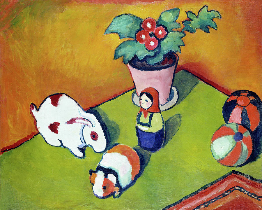 Wassily Kandinsky Painting - Little Walters Toys #2 by August Macke