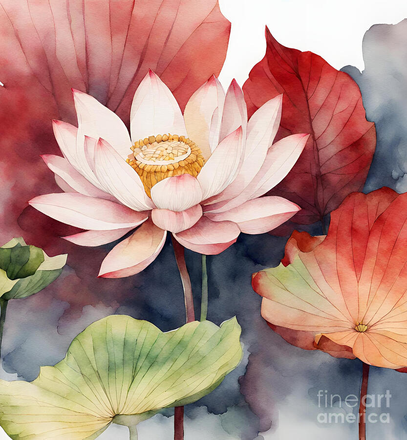 Flower Painting - Lotus #2 by Naveen Sharma