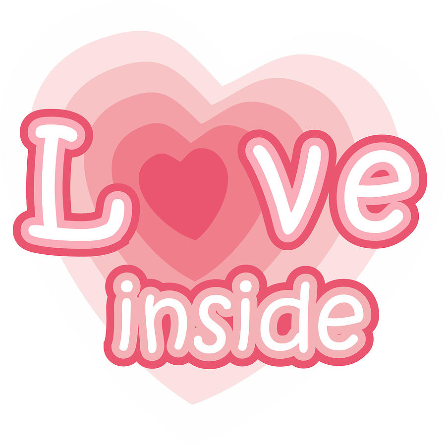 Heart Digital Art - Love inside - cute pink heart symbol with hearts inside by Elena Sysoeva Heart Digital Art - Love inside - cute pink heart symbol with hearts inside by Elena Sysoeva