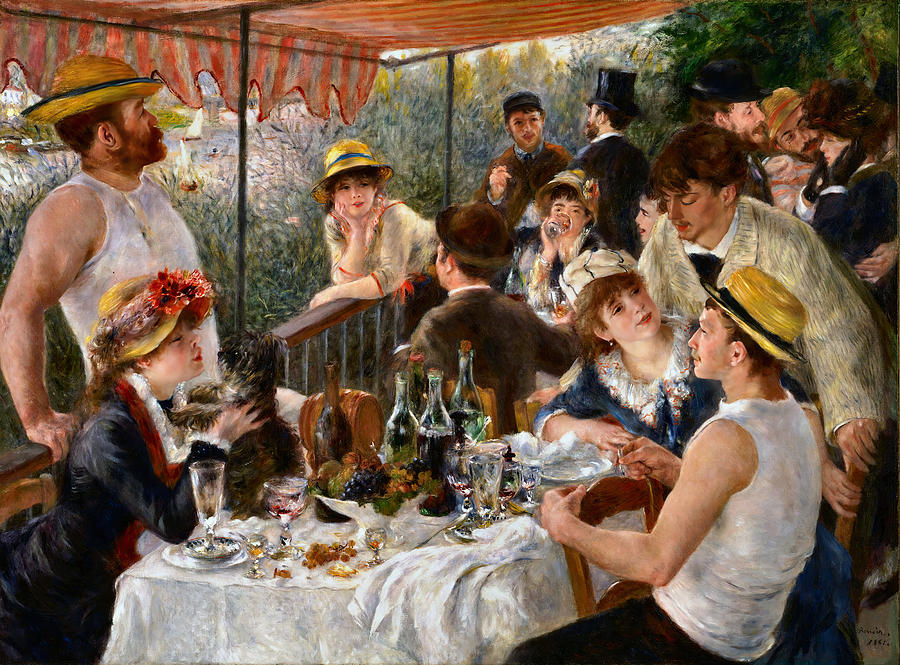 Wine Painting - Luncheon of the Boating Party #2 by Auguste Renoir