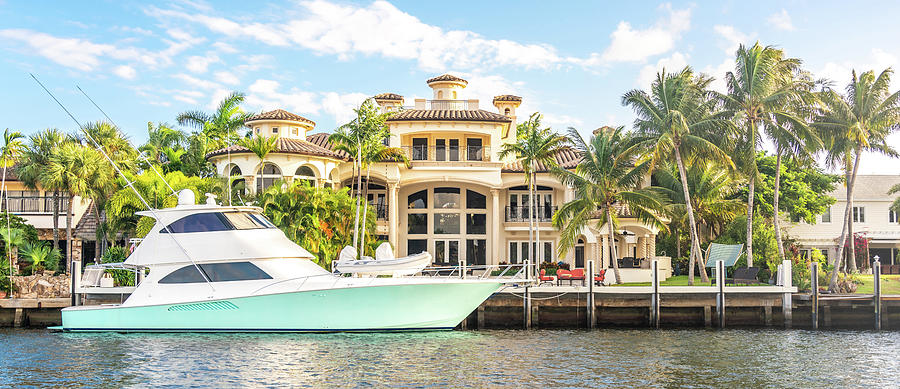 Luxury Waterfront Mansion in Fort Lauderdale Florida Photograph by ...