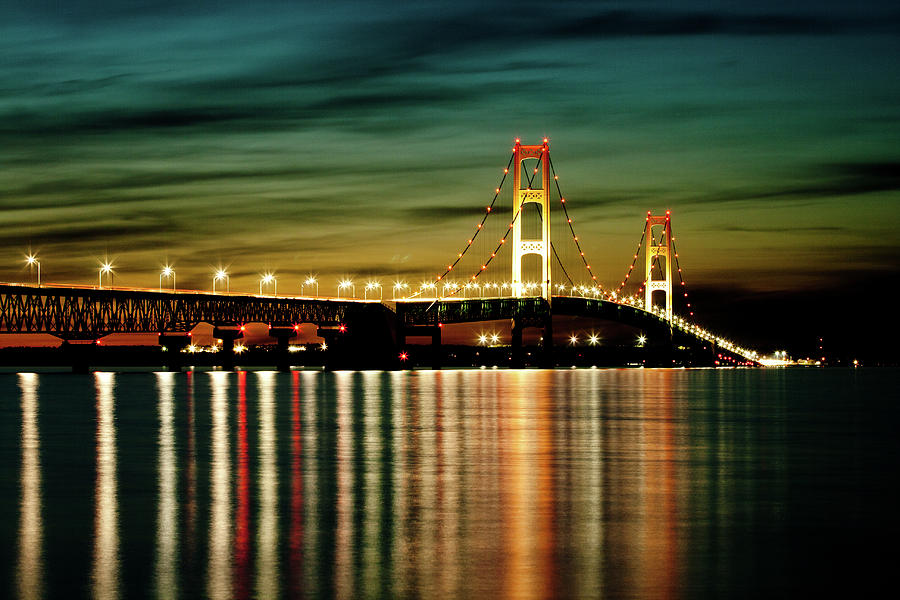 Mackinac Bridge in the Evening Light #2 Photograph by Rich S