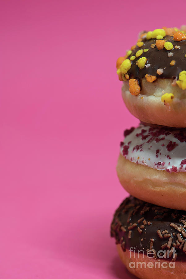 Macro Shot Of Stack Of Donuts Photograph