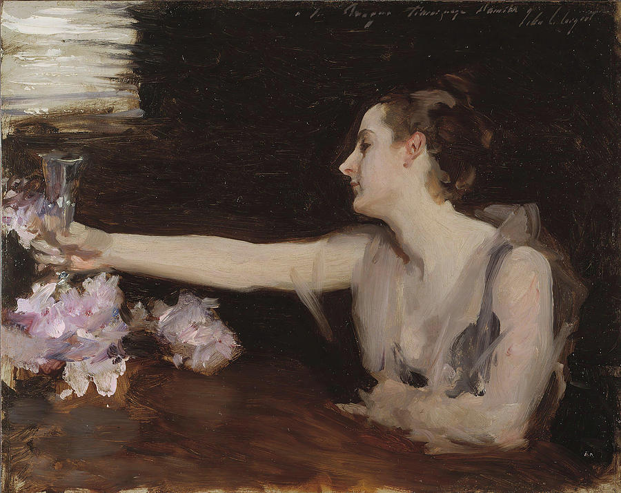 John Singer Sargent Painting - Madame Gautreau Drinking a Toast  #2 by John Singer Sargent