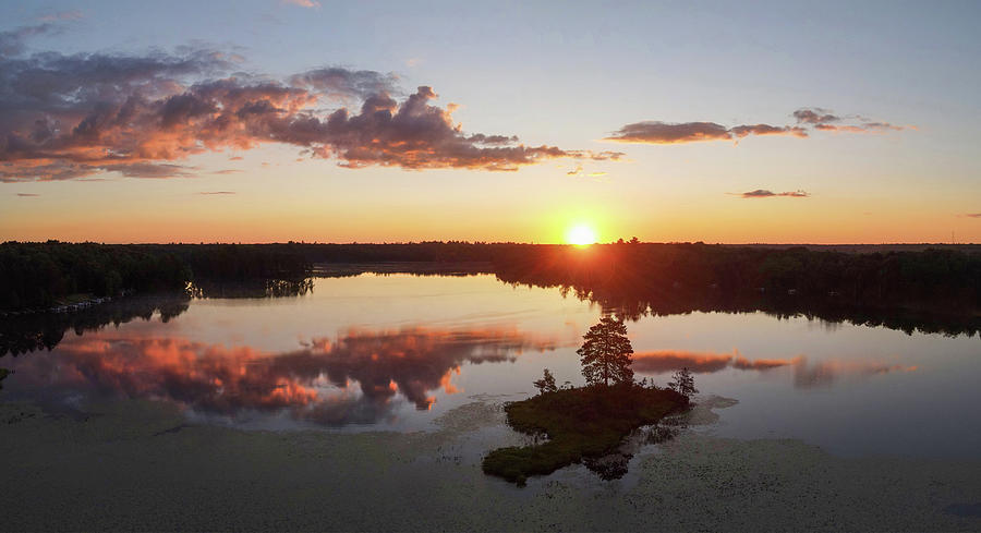 Madeline Lake Morning Sunrise PANO #2 Photograph by Brook Burling