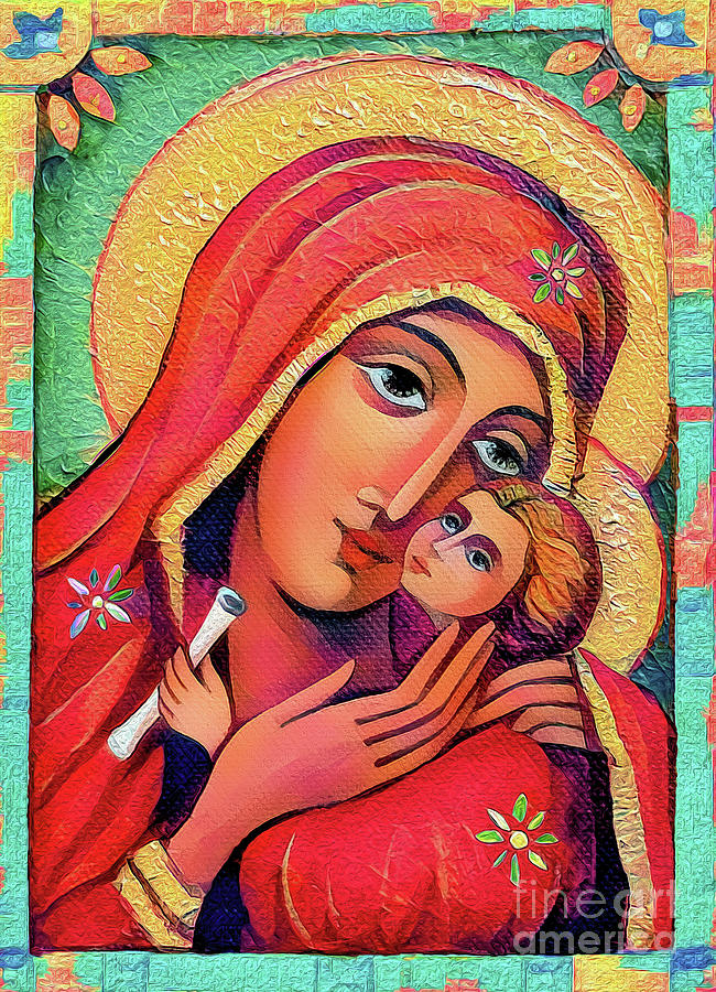 Madonna and Child #2 Painting by Eva Campbell
