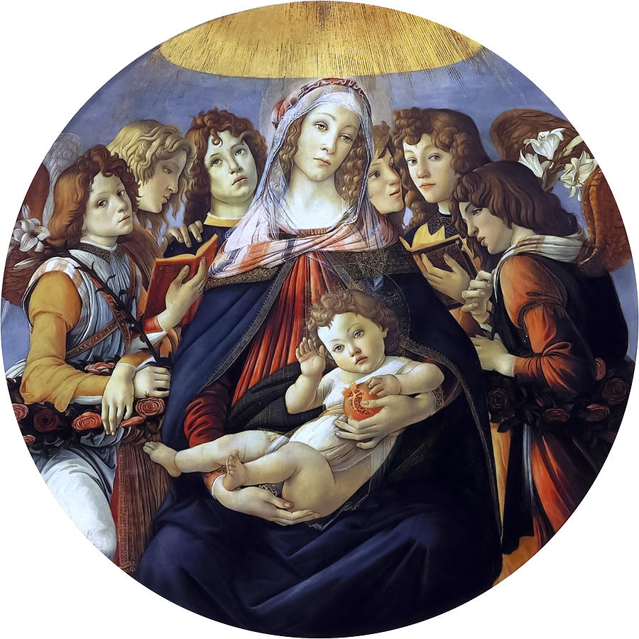 Madonna Painting - Madonna of the Pomegranate #2 by Sandro Botticelli