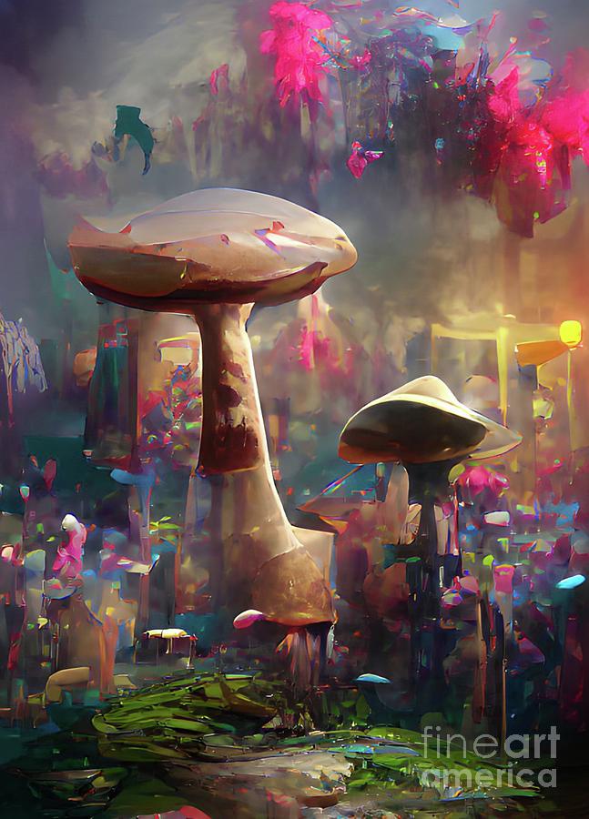 Magic Digital Art - Magic Mushrooms #2 by Esoterica Art Agency