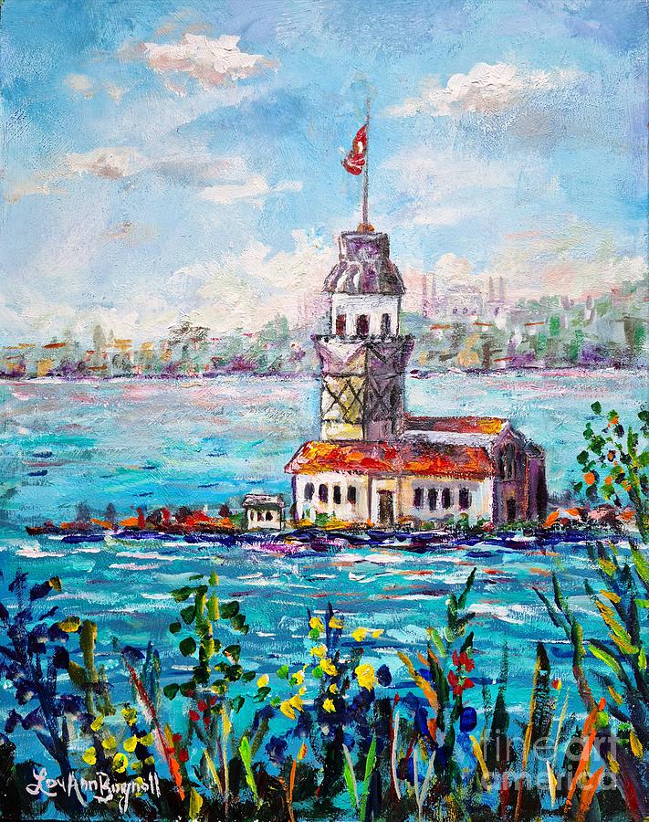 Maidens Tower Istanbul #2 Painting by Lou Ann Bagnall