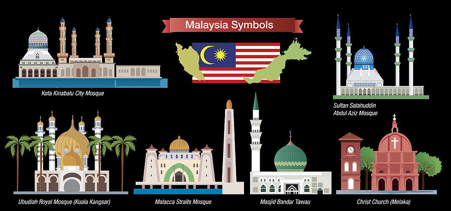 Malaysia Symbols #2 Drawing by Drmakkoy