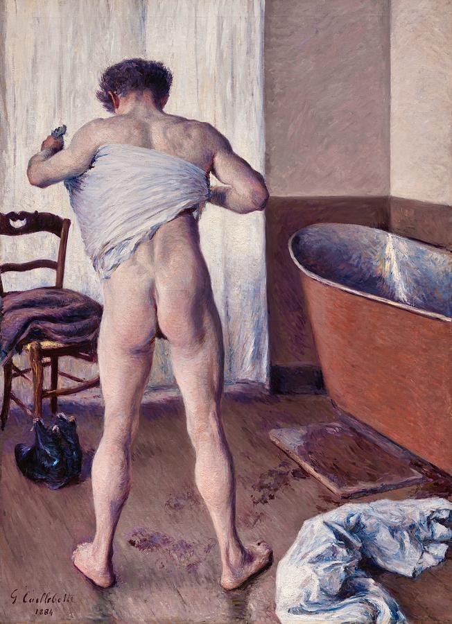 Nude Painting - Man at His Bath #2 by Gustave Caillebotte