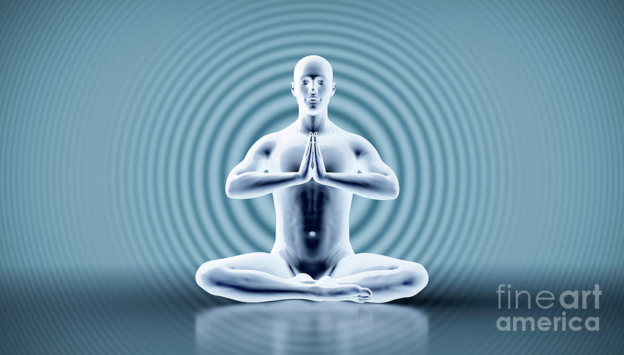 Man mind and body mindfulness. Yoga meditation - zen energy #2 Photograph by Michal Bednarek