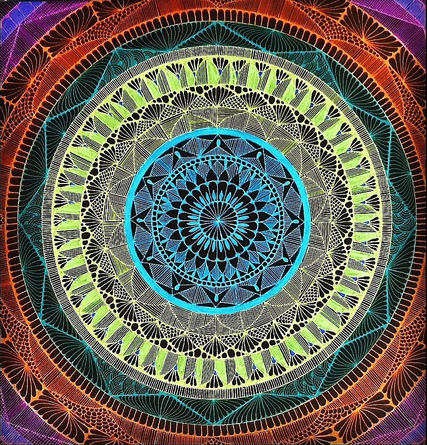 Mandala Drawing by Amna Wali | Fine Art America