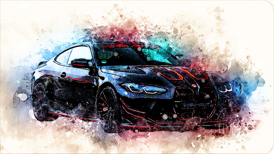 Manhart MH4 GTR II BMW M4 CSL #2 Painting by Marietta Beatty - Fine Art ...