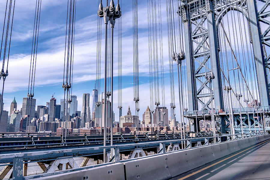 Manhattan Bridge And New York City Skyline #2 Photograph by Alex Grichenko