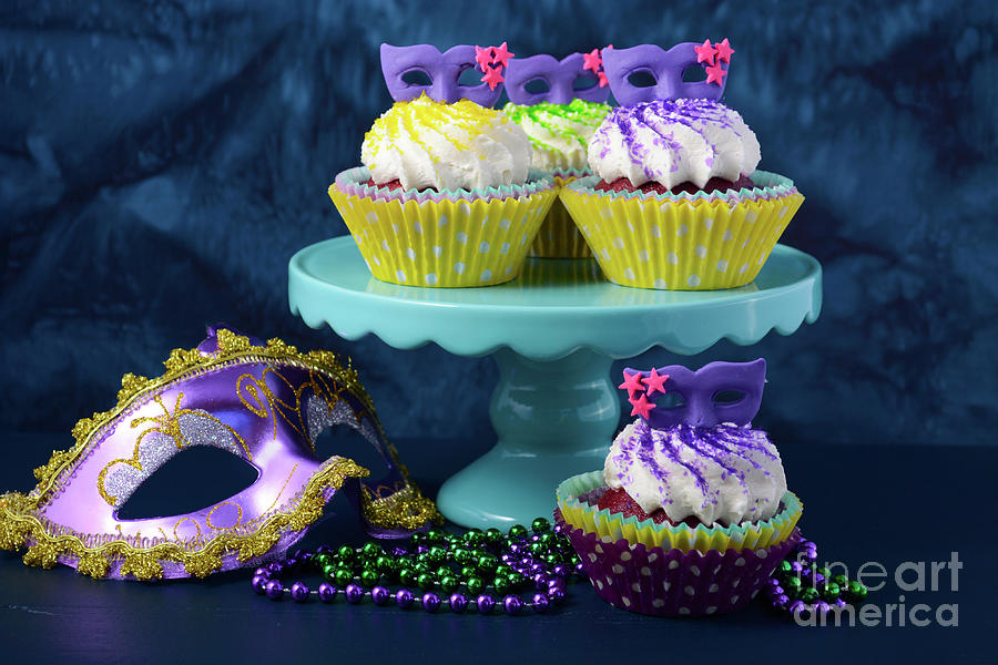 Mardi Gras Cupcakes #2 Photograph by Milleflore Images