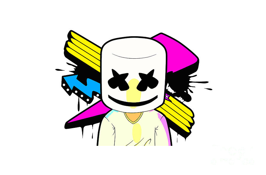 marshmello DJ Digital Art by William D Chadwell - Pixels