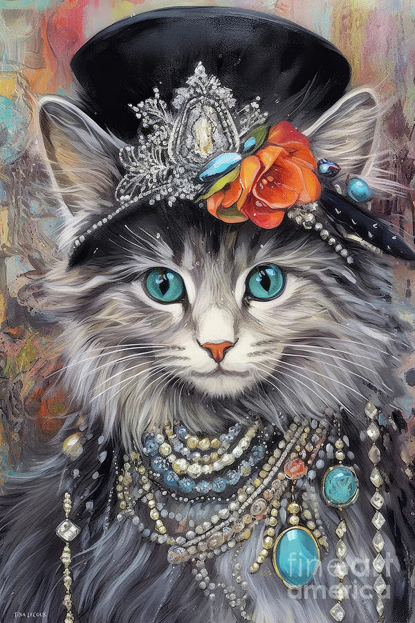 Cat Painting - Marvelous Mia Kitten by Tina LeCour