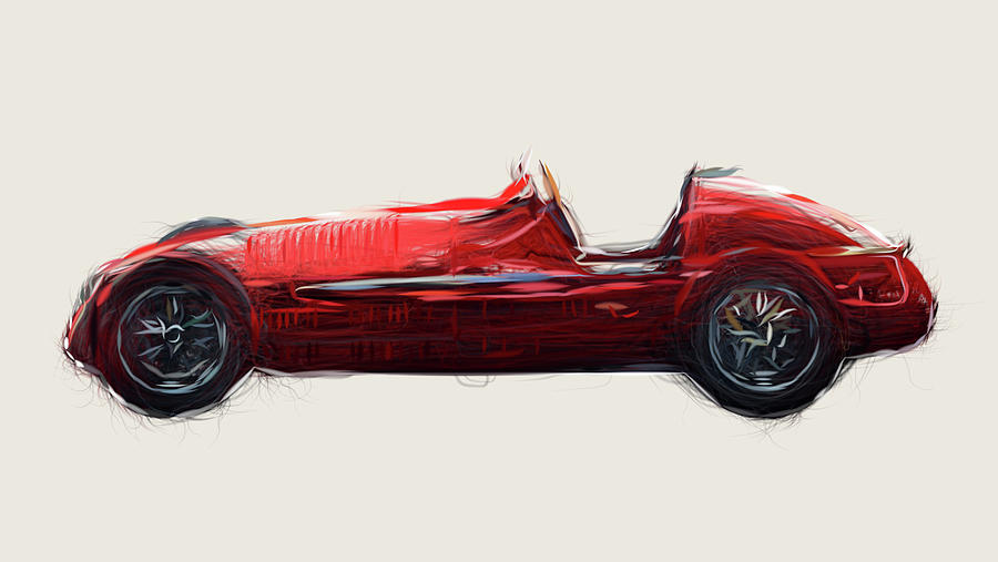 Maserati 4CLT Drawing #2 Digital Art by CarsToon Concept