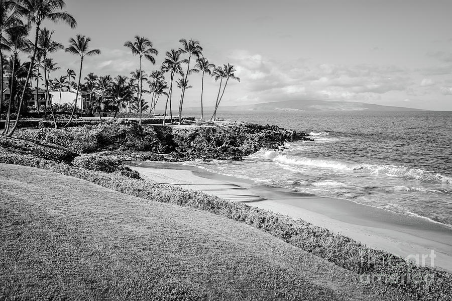 Maui Hawaii Ulua Beach Wailea Makena Black and White Photo #2 Photograph by Paul Velgos
